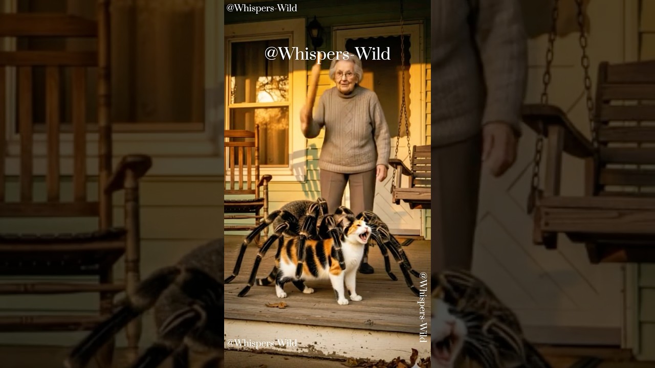 Giant Spider Grabs Cat – Grandmother Smash To Rescue Hero 