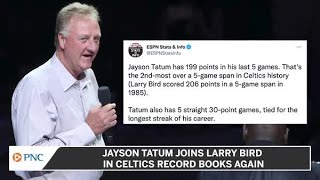 Jayson Tatum Joins Larry Bird In Celtics Record Books Again