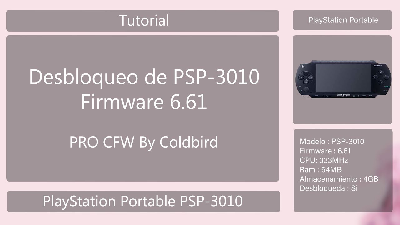 Desbloqueo de PSP Fat y Slim 6.61 Instalación de CFW Permanente YouTube