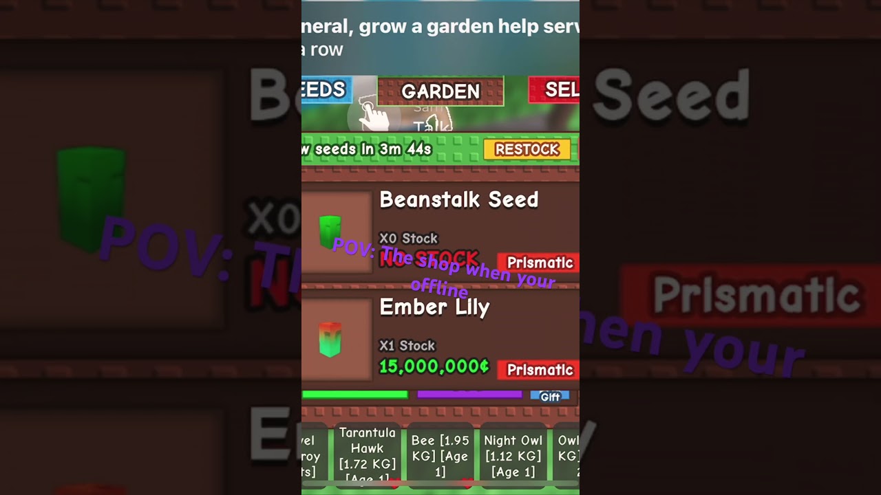POV:The shop when your offline😭 (Grow a Garden)