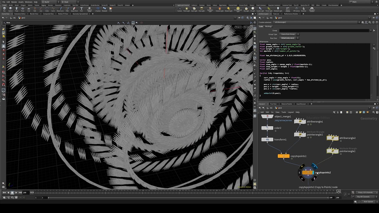 How to Create Golden Ratio Spiral Shape with Houdini - YouTube