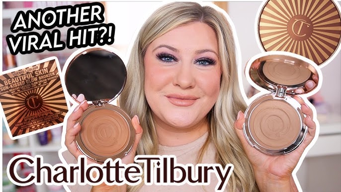 New! Charlotte Tilbury Beautiful Skin Sun Kissed Glow Bronzer - Try On &  Comparison Swatches Shade 1 