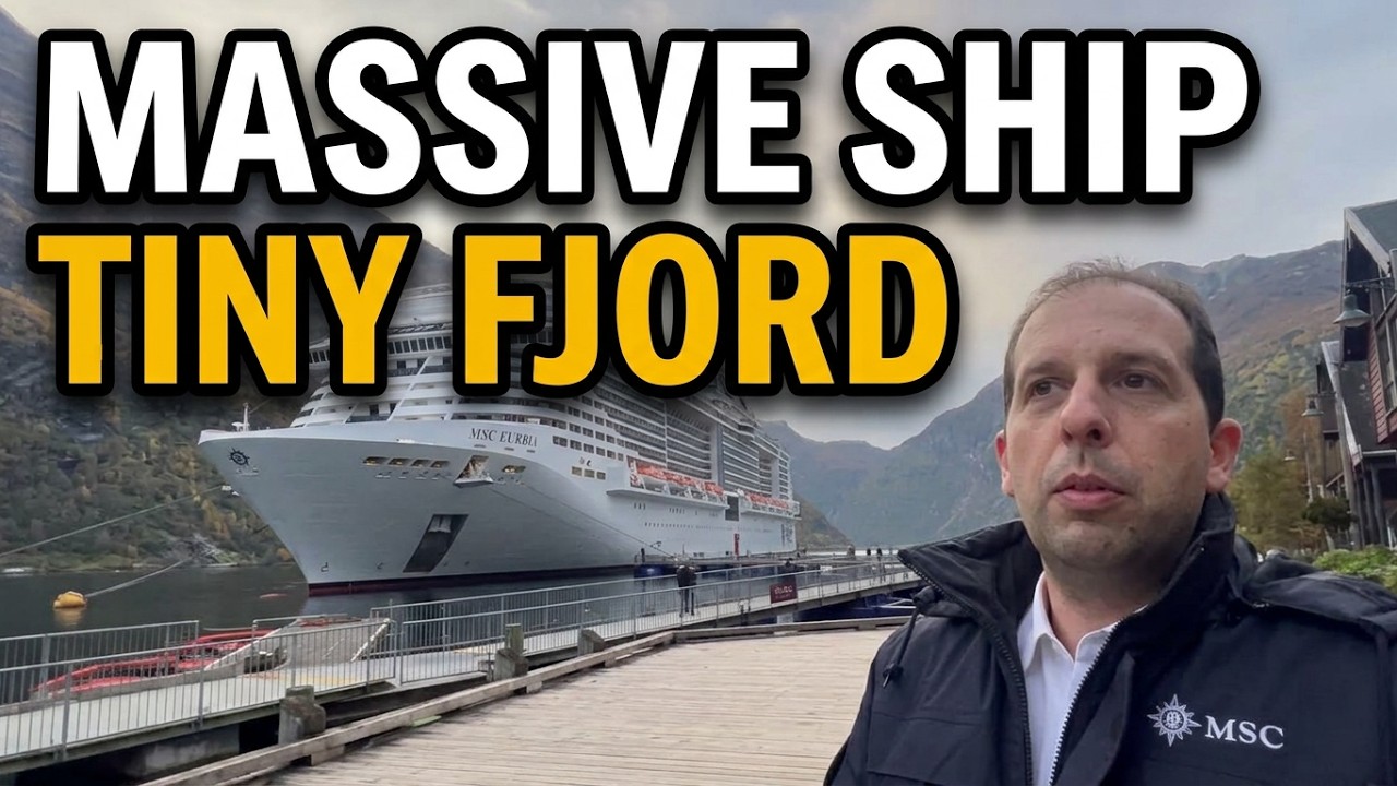Port of Geiranger Norway while visiting with the cruise ship MSC Euribia -Seafarer officer walk -