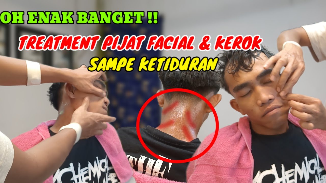 Asmr-Oh enak banget!! Treatment pijat facial & kerok sampe ketiduran