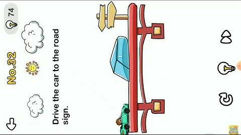 Brain Out Level 32 Drive the car to the road sign