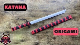 ORIGAMI KATANA JAPANESE SAMURAI PAPER SWORD TUTORIAL | HOW TO FOLD IMPRESSIVE KATANA STEP BY STEP