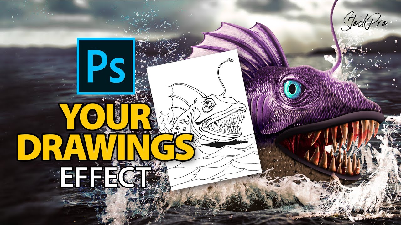 Photoshopping YOUR Drawings - Effects Tutorial - Digital Art - YouTube