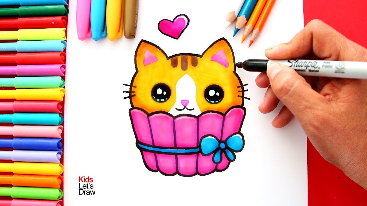 Cómo dibujar un GATITO Bebé Kawaii metido en ENVOLTURA para CUPCAKE -  thptnganamst.edu.vn