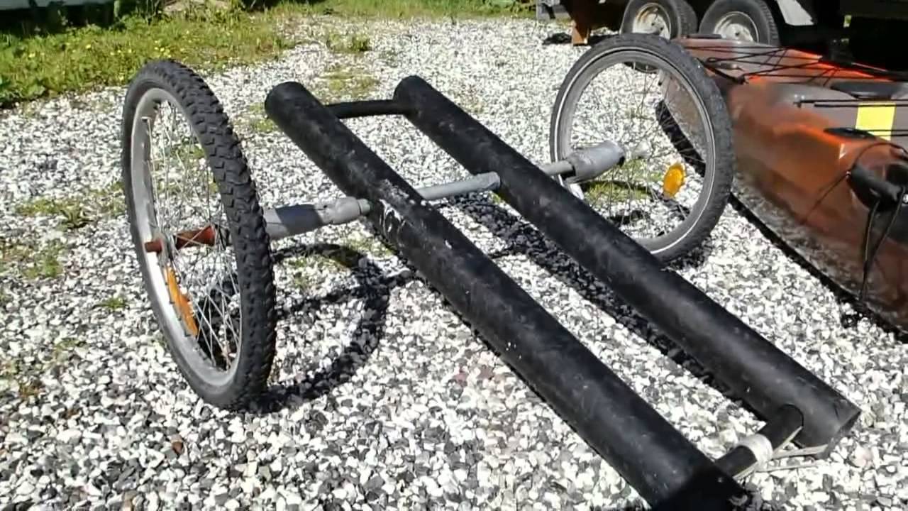 custom bicycle kayak trailer - youtube