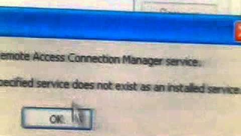 Remote Access Connection Manager Service Error