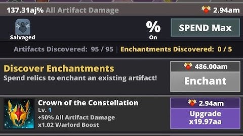 I DISCOVERED EVERY ARTIFACT IN TAP TITANS 2! ALL 95