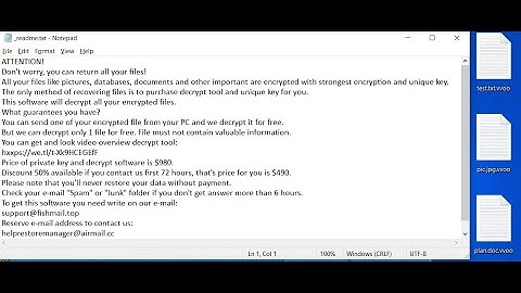 VVOO Ransomware [.vvoo Files] Decryption - How to remove VVOO Ransomware