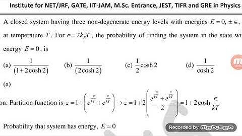 Solution to csir statistical physics probability related problems