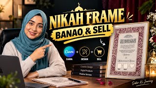 Make & Sell Nikah Frames | How to Create Nikah Frames with Canva😳🙄 screenshot 2