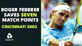When Roger Federer Saved 7 MATCH POINTS and won! 🤯 | Cincinnati 2003