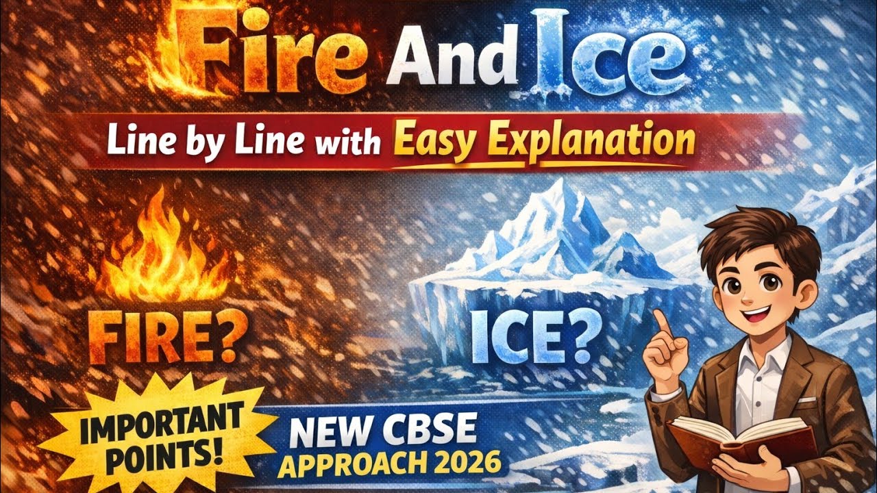 POEM:- FIRE AND ICE, LINE BY LINE EASY EXPLANATION WITH CBSE NEW APPROACH 2026