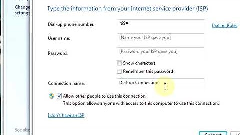 COC Level 1 question Create a new Dial up  connection on windows 7