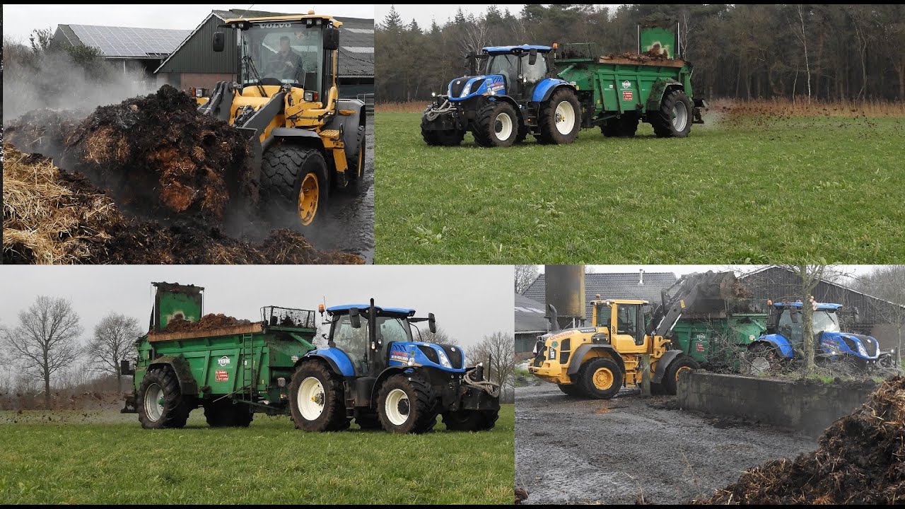 Vaste mest strooien! Grefelman Luttenberg met NH T7 270 en Tebbe strooier