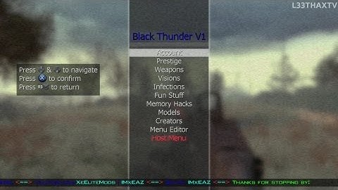 COD MW2 - Black Thunder v1.2 Mod Menu TU8 - COD MW2 - JTAG / RGH (Xbox 360)