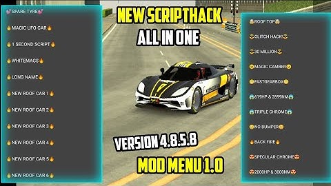 New Scripthack [ MOD MENU 1.0 ] Car Parking Multiplayer v4.8.5.8