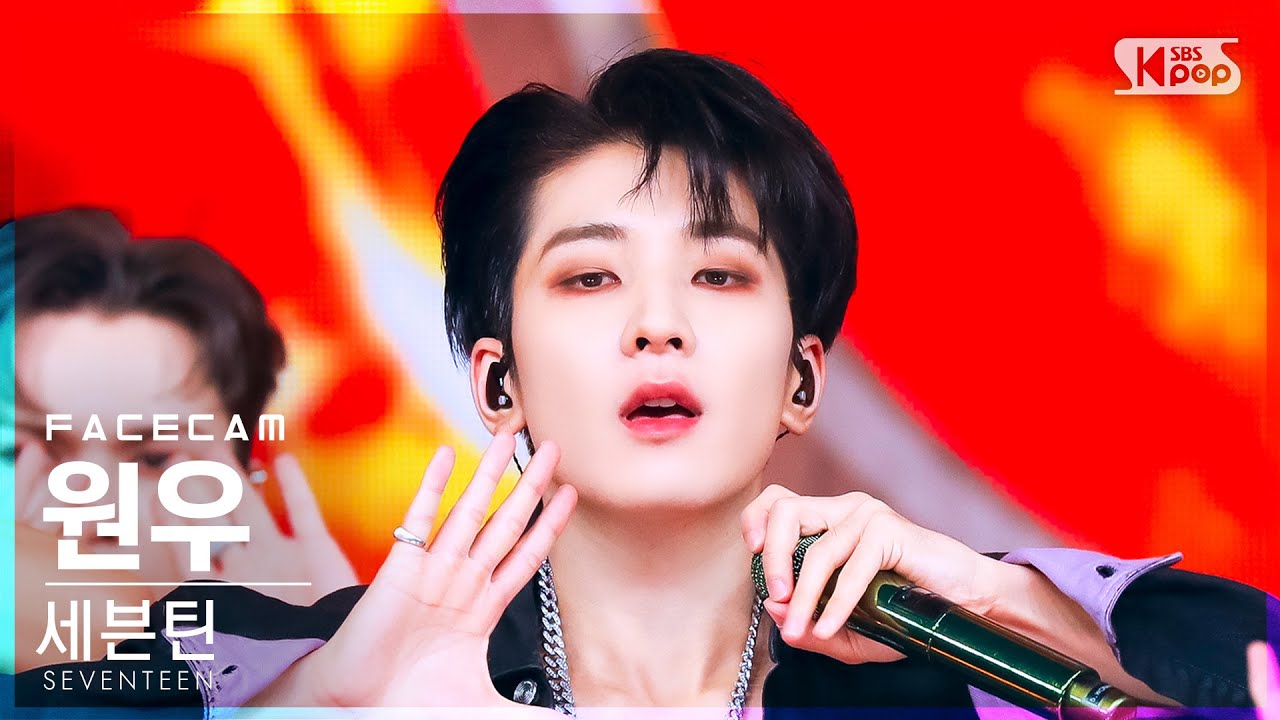 [페이스캠4K] 세븐틴 원우 'HOT' (SEVENTEEN WONWOO FaceCam)│@SBS Inkigayo_2022.05.29.