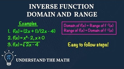 Domain and Range of an Inverse Function | Step-by-Step Examples