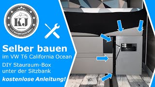 Build it yourself in the VW T6 California Ocean - DIY storage space box  under the bench 