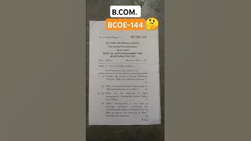 B.COM. BCOE-144:Office Management And Secretarial Practice #question #paper #shorts #trending #like