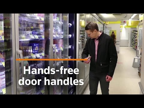 Hands-free door handles tested in Finnish supermarket