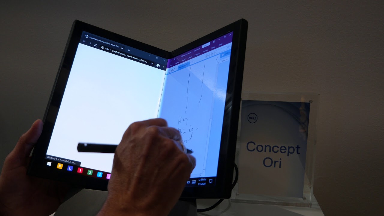 Dell Concept Ori Faltbares Tablet Von Der Ces In Action Youtube