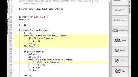 Ejercicio de programación en PSeint: Primos gemelos con ciclos anidados