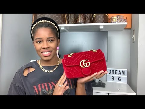 MY HONEST REVIEW OF THE MINI GUCCI VELVET MARMONT! VELVET VS. LEATHER