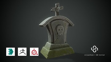 TIMELAPSE | Game Asset Stylized Gravestone | 3dsMax/ZBrush/Substance Painter