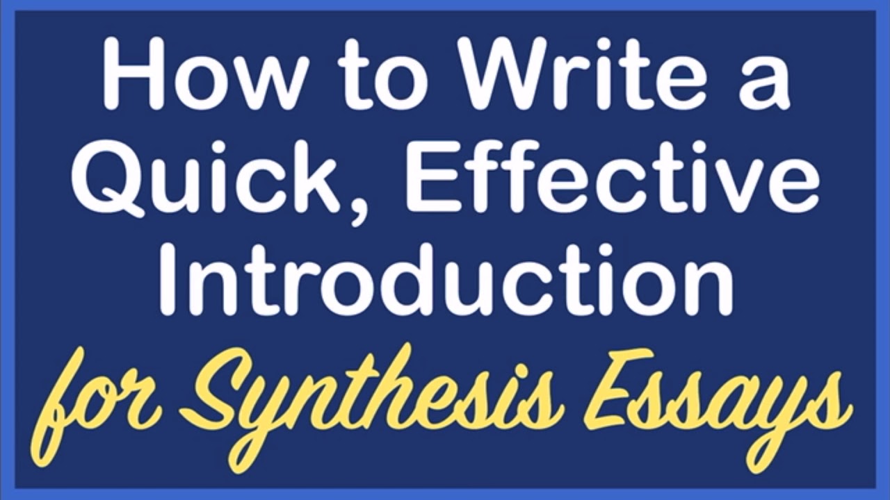 How to Write an Introductory Paragraph for a Synthesis Essay  AP Lang Q29   Coach Hall Writes