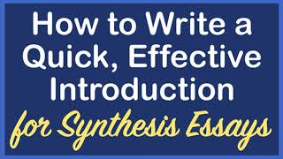 How to Write an Introductory Paragraph for a Synthesis Essay | AP Lang Q1 | Coach Hall Writes
