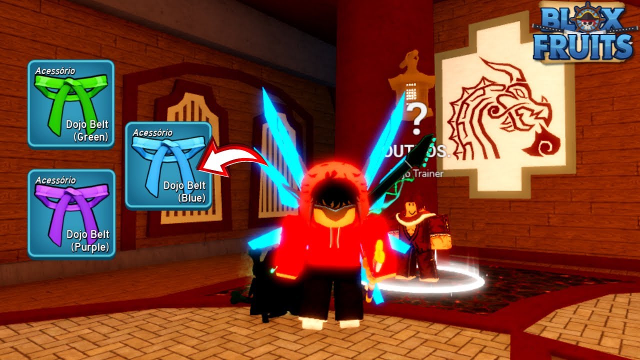 COMO PEGAR AS 3 FAIXAS DOJO, VERDE, AZUL E ROXA NO BLOX FRUITS PARTE 2 ...