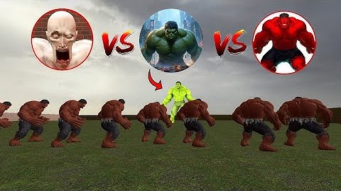 HULK vs SCP-096 vs RED HULK epic Battle in Garry’s Mod