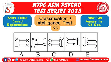 Classification Test | Intelligence Test ko jaldi kaise solve kare 25 | NTPC ASM Psycho Test Series