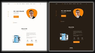 Animated Portfolio Website Development in HTML, CSS, and JavaScript with Light and Dark Mode