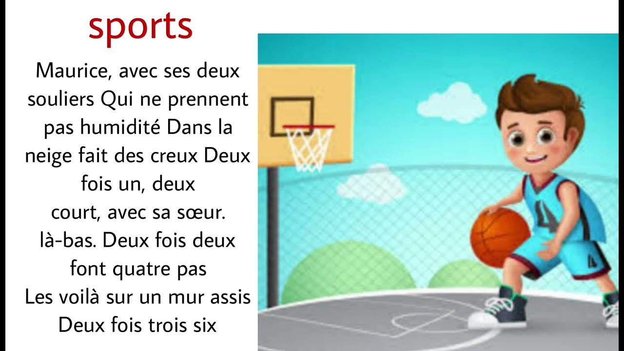 poésie de sport Cp CE1 CE2 poésie YouTube