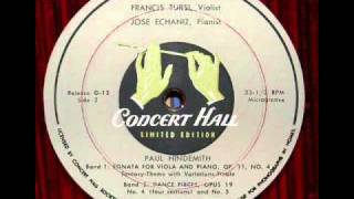 Paul Hindemith / José Echániz: Dance Pieces, Op. 19, No. 4 and No. 5 - 1953 Recording
