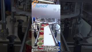 Double-head can seaming machine, canned chili sauce high-speed sealing equipment, beff sauce seamer