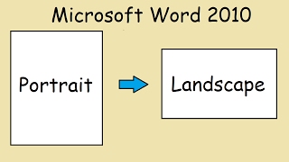 How to turn page sideways Microsoft Word 2010