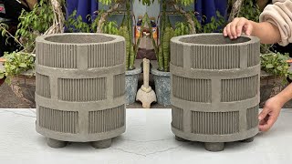 Beautiful Plant Pots Make From Cement And Cardboard - Simple And Creative