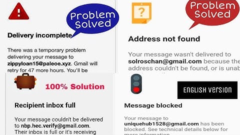 How to solved email problems in English| Delivery incomplete|| Address not found Inbox full|