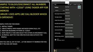 Block all spam pattern call with wild card or pattern using Tasker App for Android screenshot 1