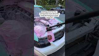 DETAILING MY TURBO MUSTANG’S ENGINE BAY W/A COLORED SNOW FOAM?! (ZESTY WASH) #SHORTS