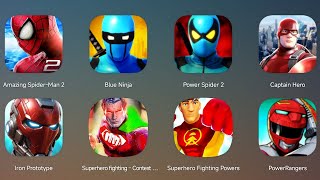 Amazing Spider Man 2, Blue Ninja, Power Spider 2, Captain Hero, Iron Prototype, Superhero Fighting screenshot 5