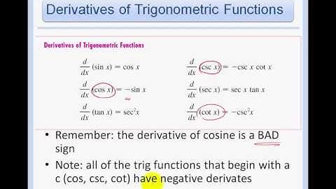 3.3 - Derviatives of Trigonometric Functions