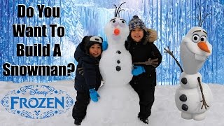 Building a REAL GIANT OLAF with SNOW | Do You Want To Build A Snowman? | Lucas \& Ryan | LRH \& Toyz